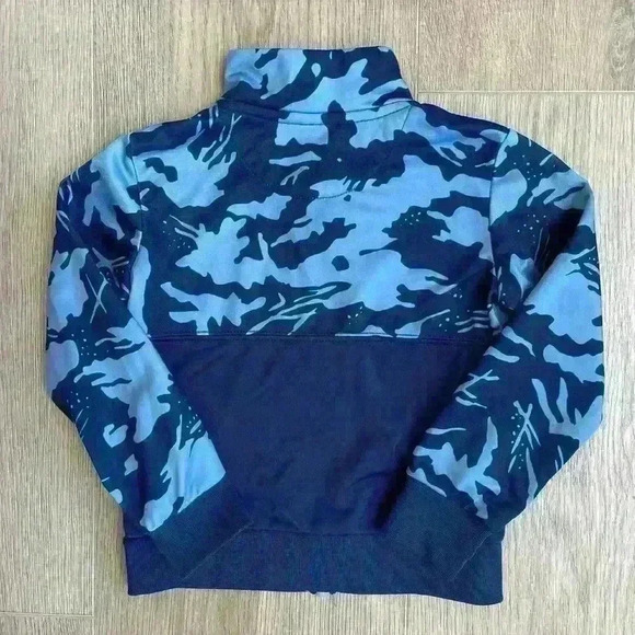 Nike Toddler Boys Zippered Tracksuit Jacket Blue and Yellow Camo Print - Picture 7 of 8